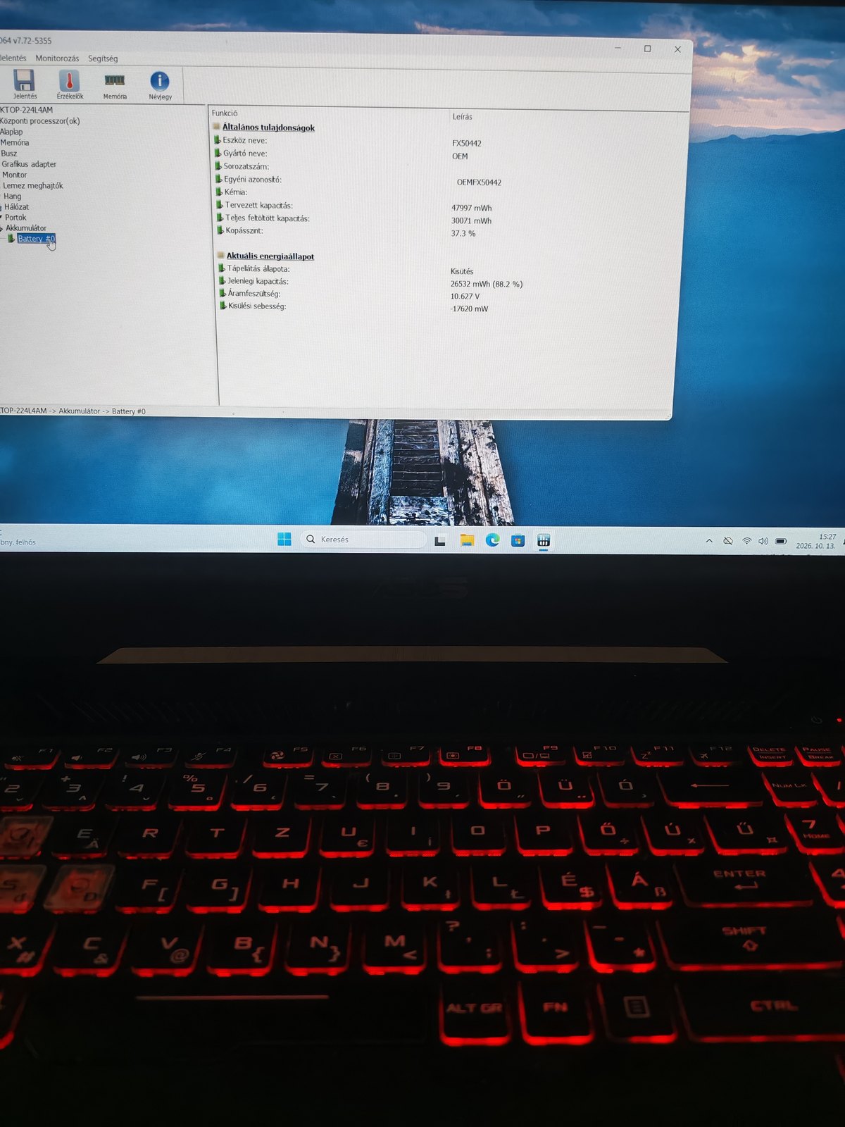 610 ASUS TUF Gaming FX505DT Ryzen 7 3750H, 16GB RAM, 256GB SSD + 1TB HDD, GTX 1650 – 4. kép