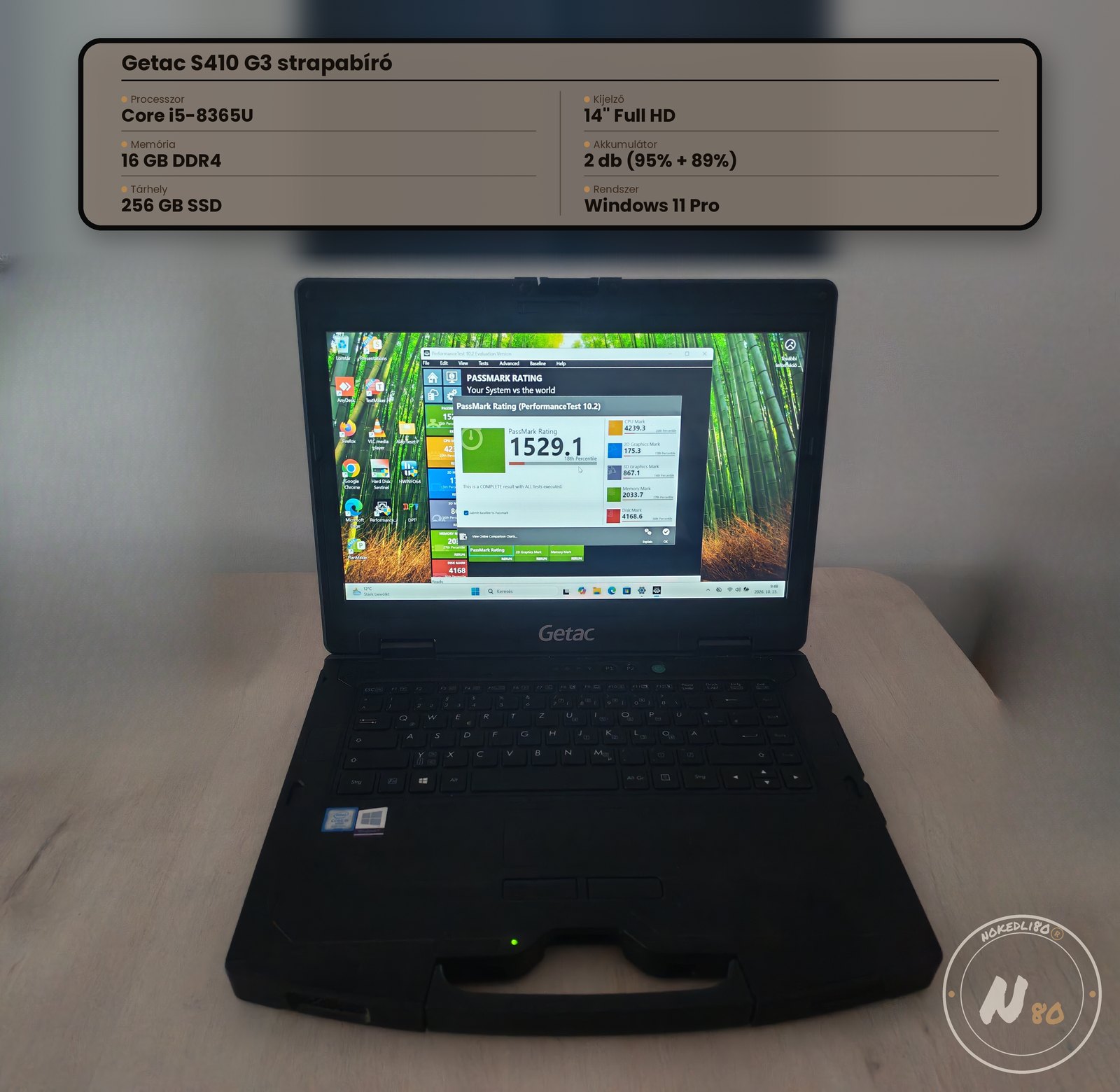 611 Getac S410 G3 i5-8365U, 16GB RAM, 256GB SSD – 1. kép